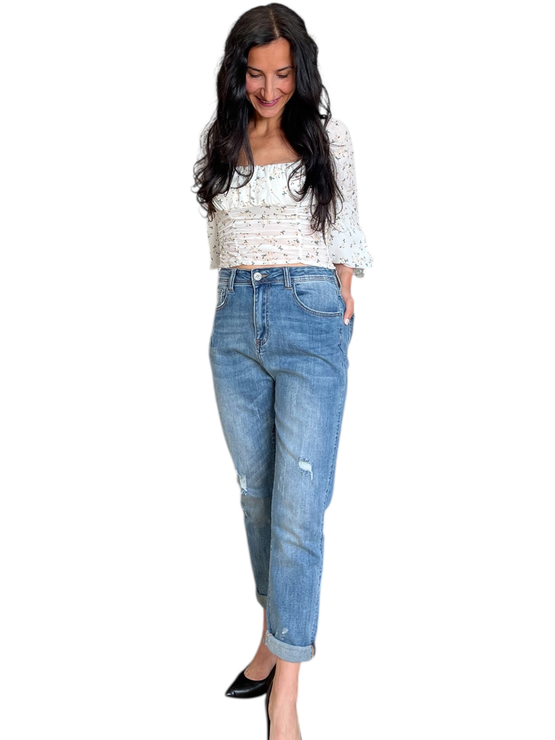 Top mit Blumenmuster