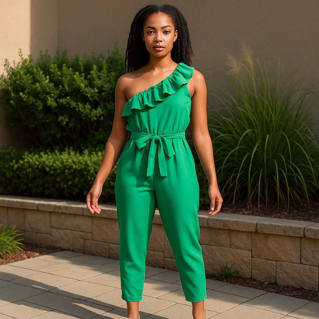 Jumpsuit mit Volants mit Schleife - Elissima