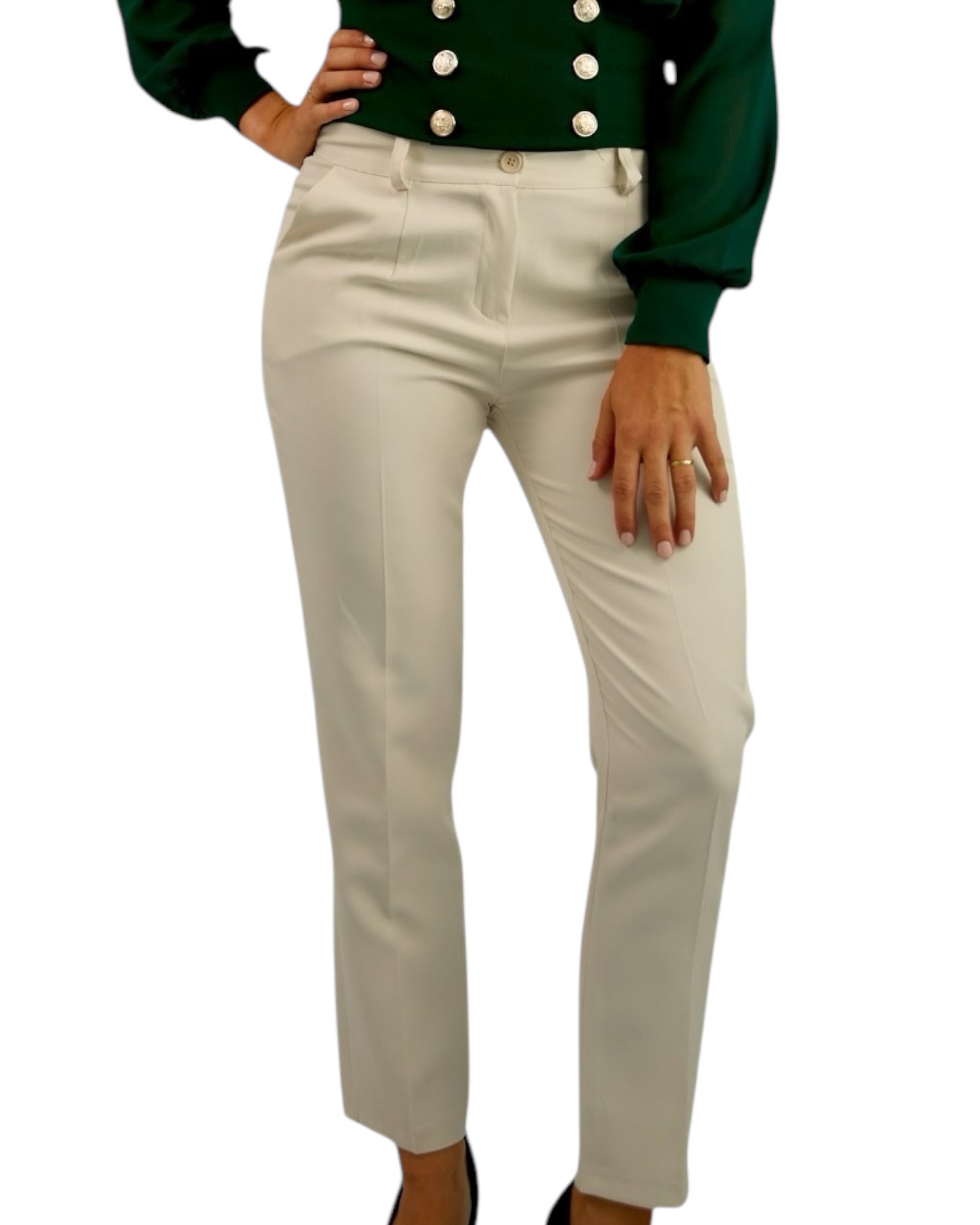 Elegante Stoffhose in Beige - Elissima