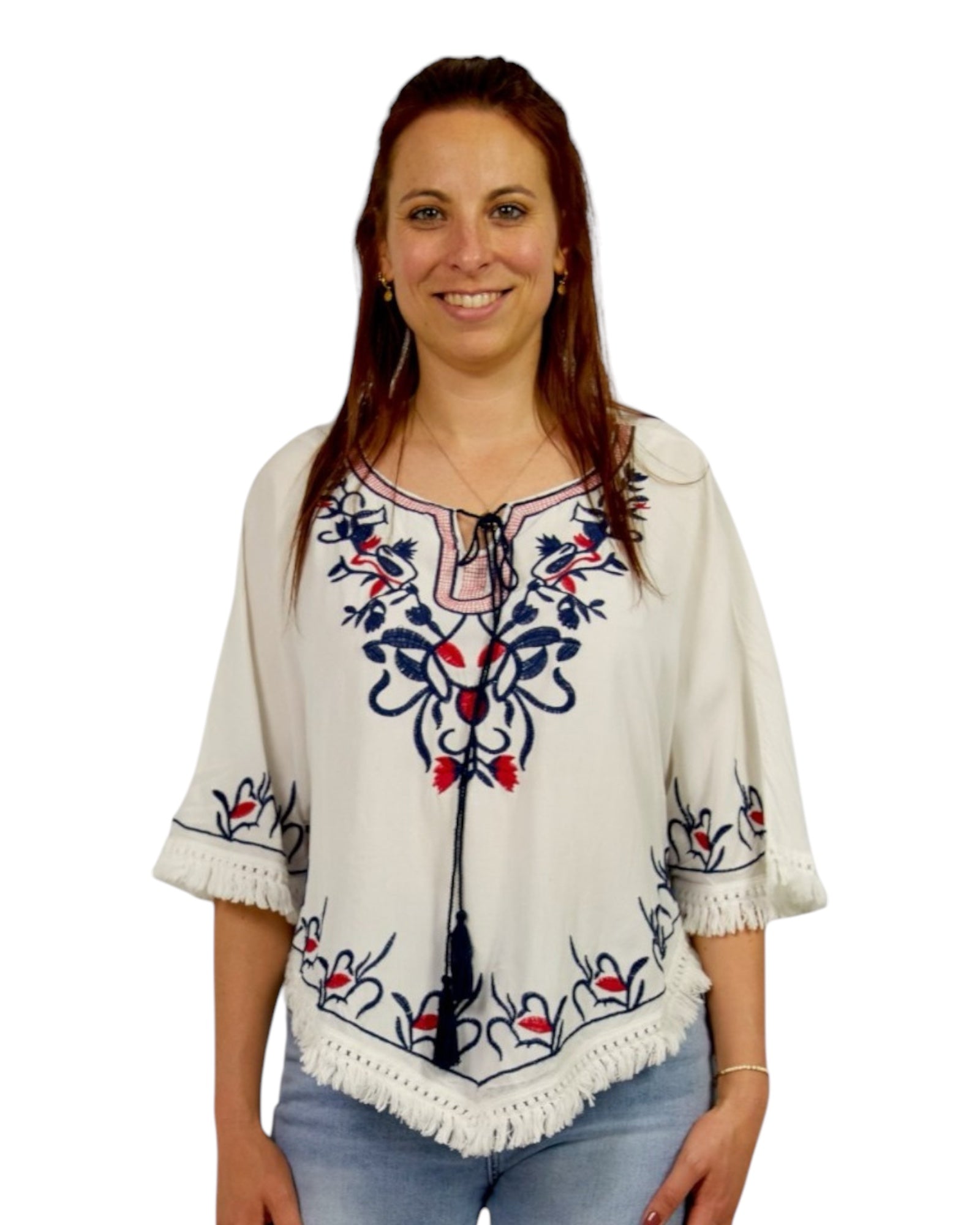 Bluse mit besticktem Muster - Elissima