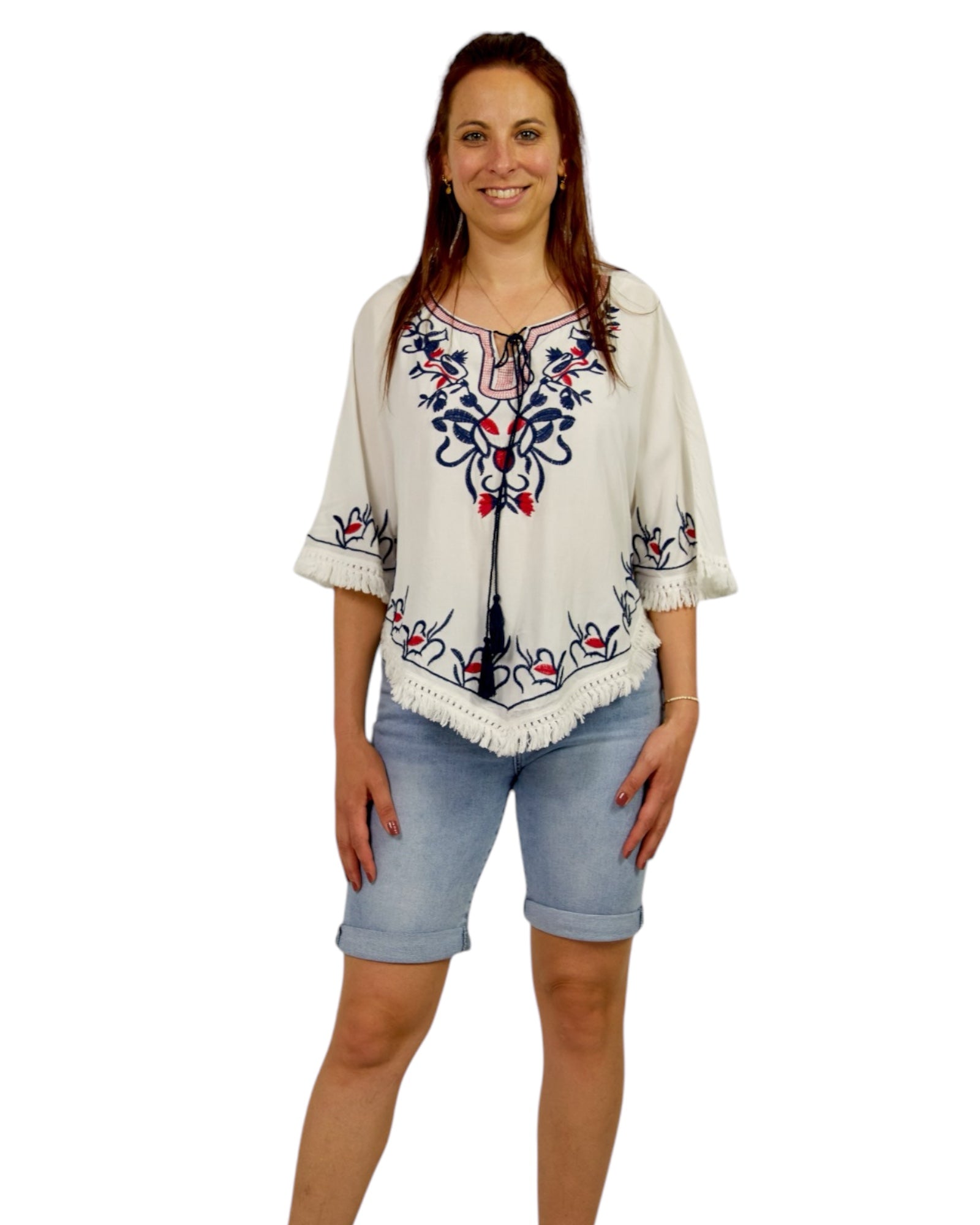 Bluse mit besticktem Muster - Elissima