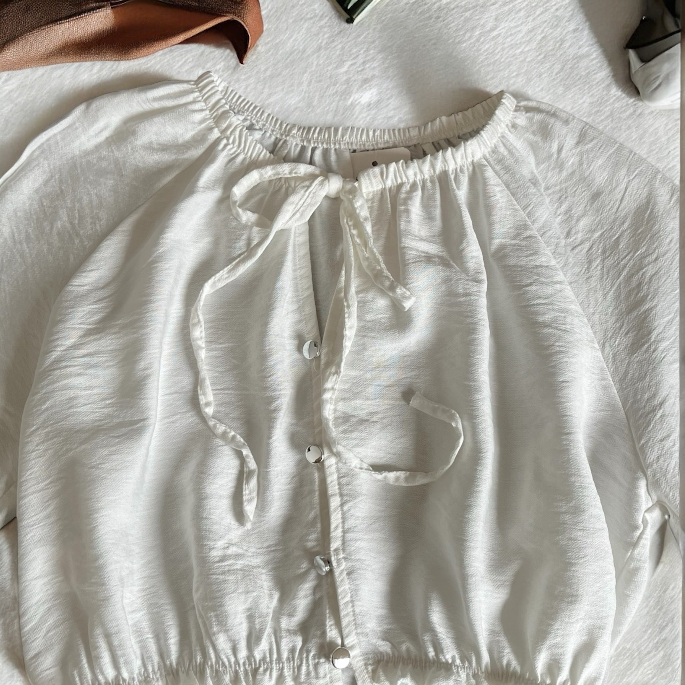 Bluse mit langen Ärmeln und Gummizug - Elissima