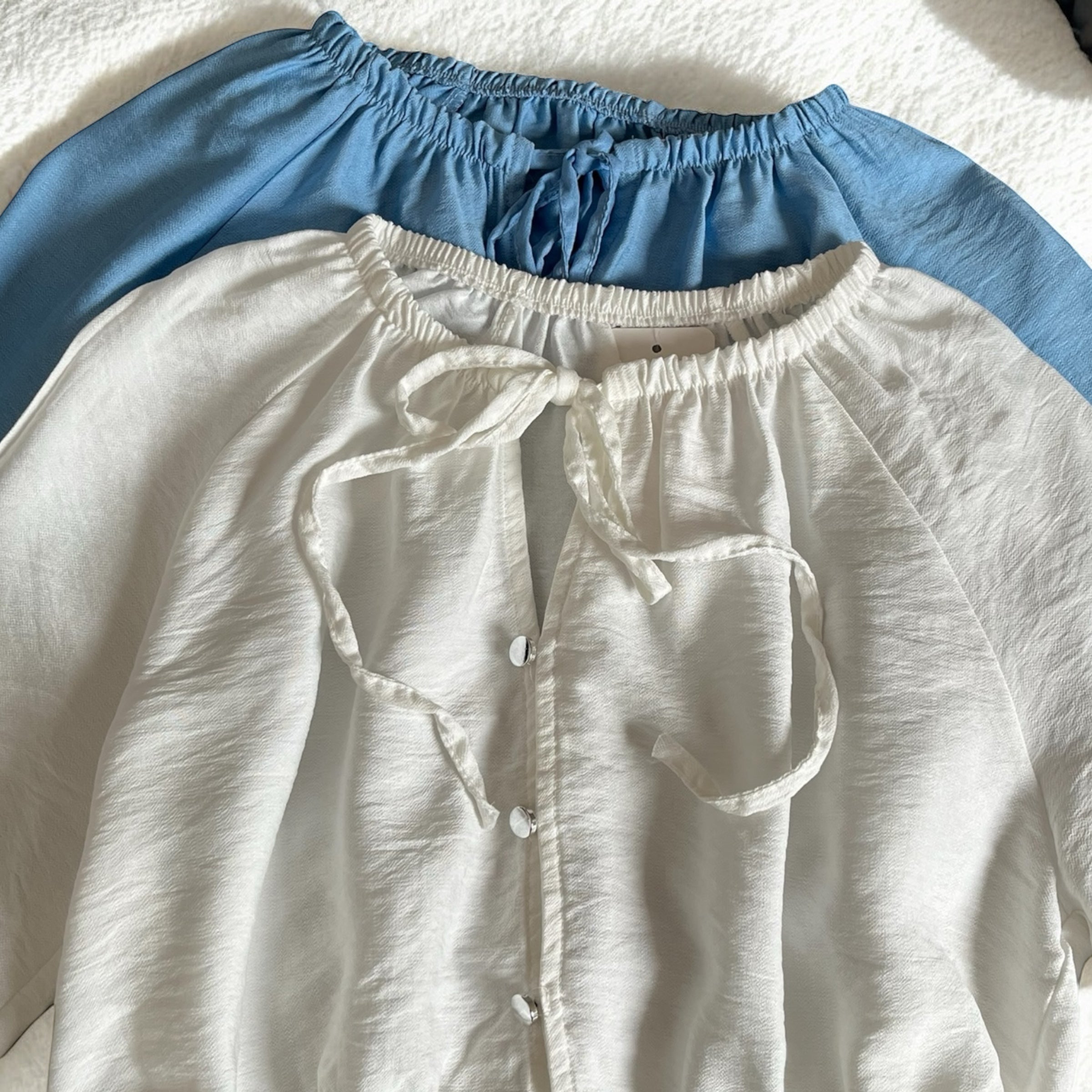 Bluse mit langen Ärmeln und Gummizug - Elissima