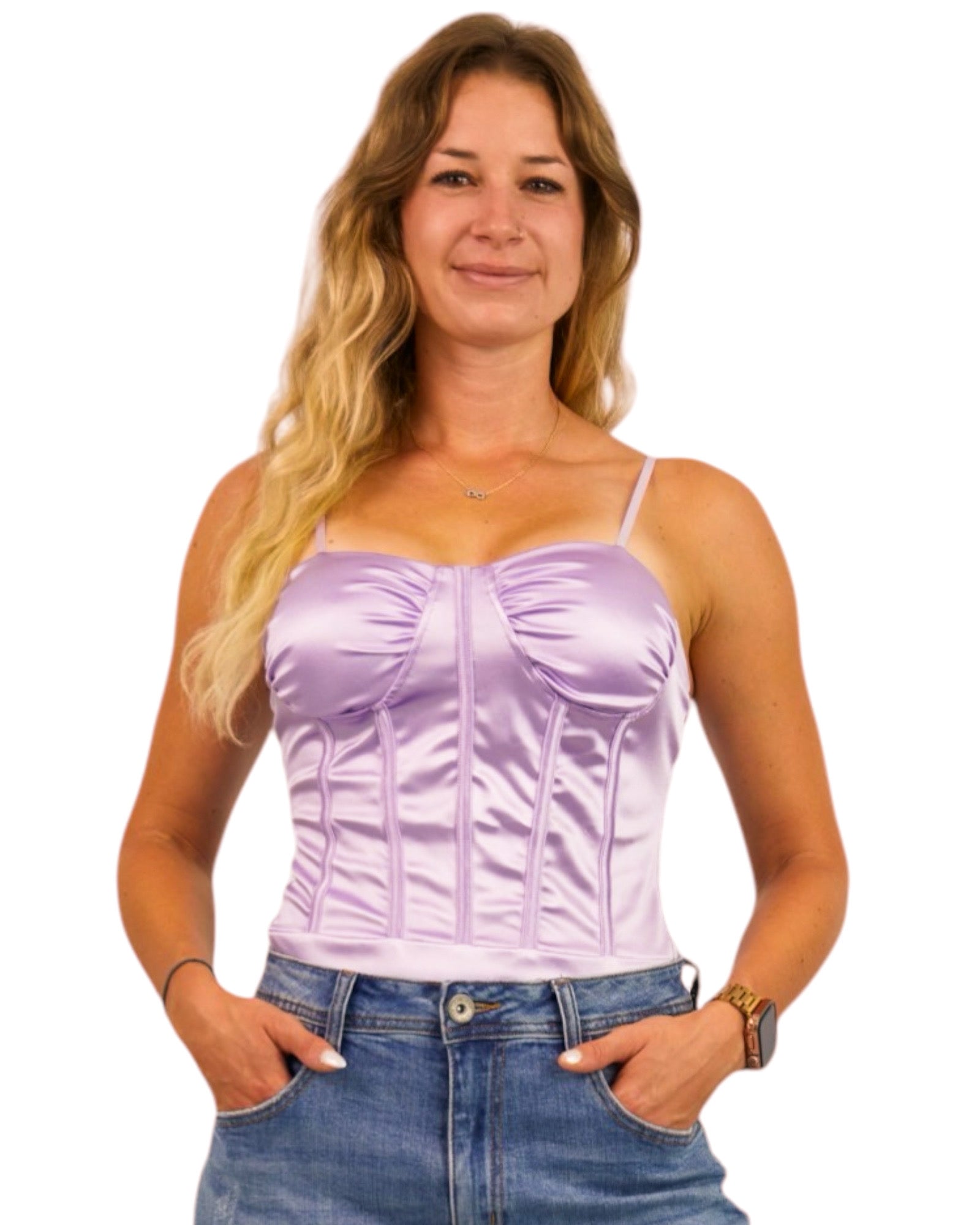 Body, aus Satin mit Körbchen - Elissima
