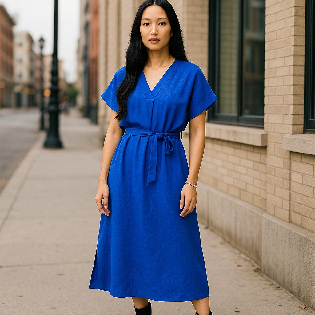 Langes Kleid in Blau - Elissima