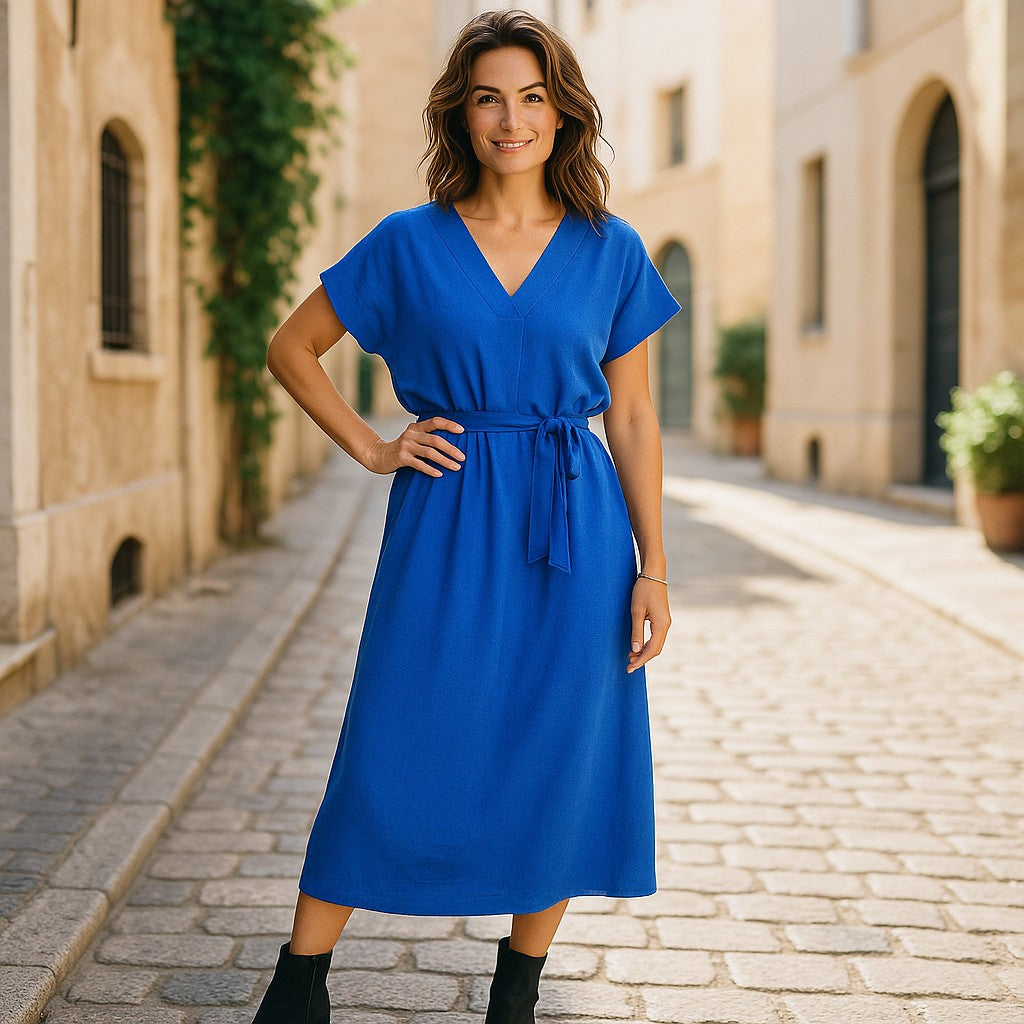 Langes Kleid in Blau - Elissima