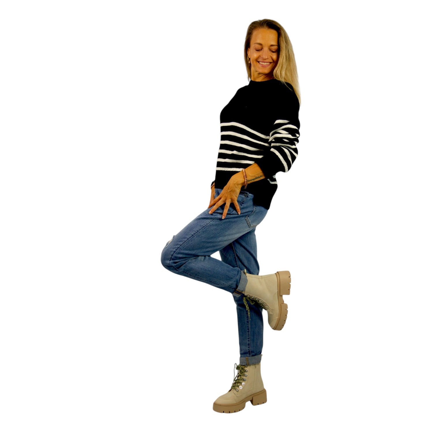 Pullover mit Streifen, sportlich-elegant - Elissima