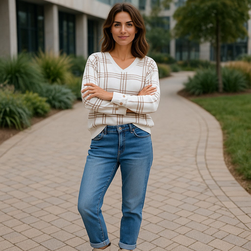 Pullover in weiß, trendy und sportlich - Elissima