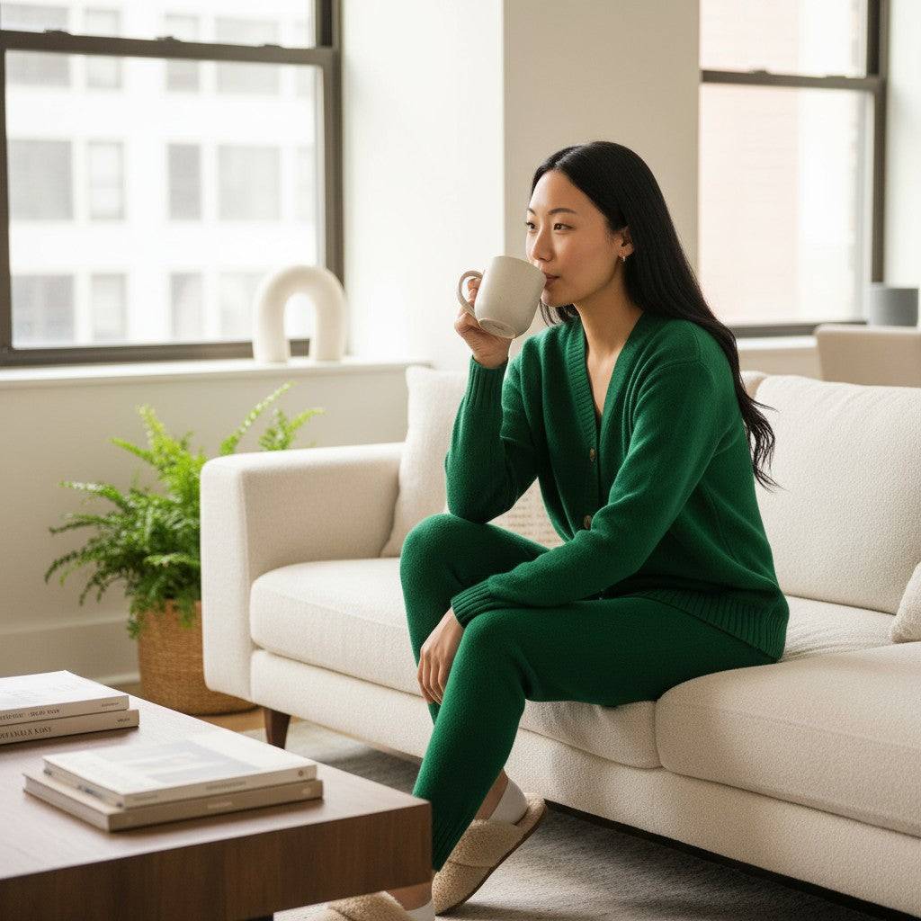 Grüne Jacke mit Knöpfen und Kapuze - Elissima