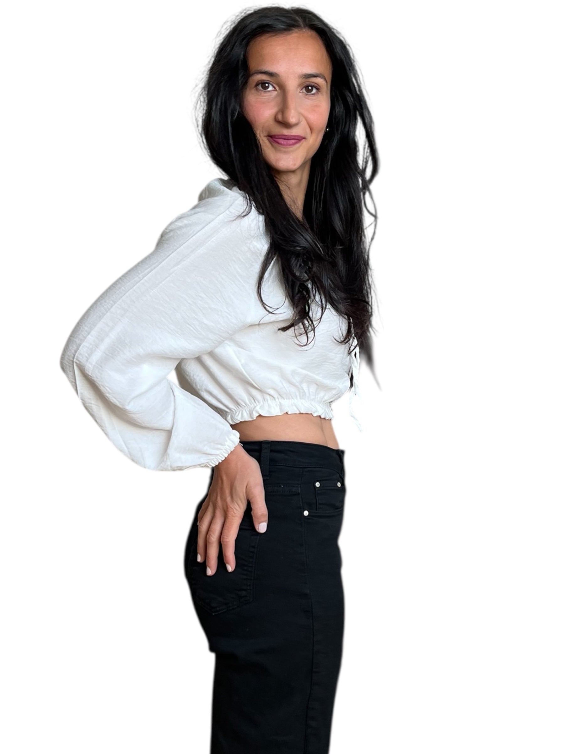 Bluse mit langen Ärmeln und Gummizug