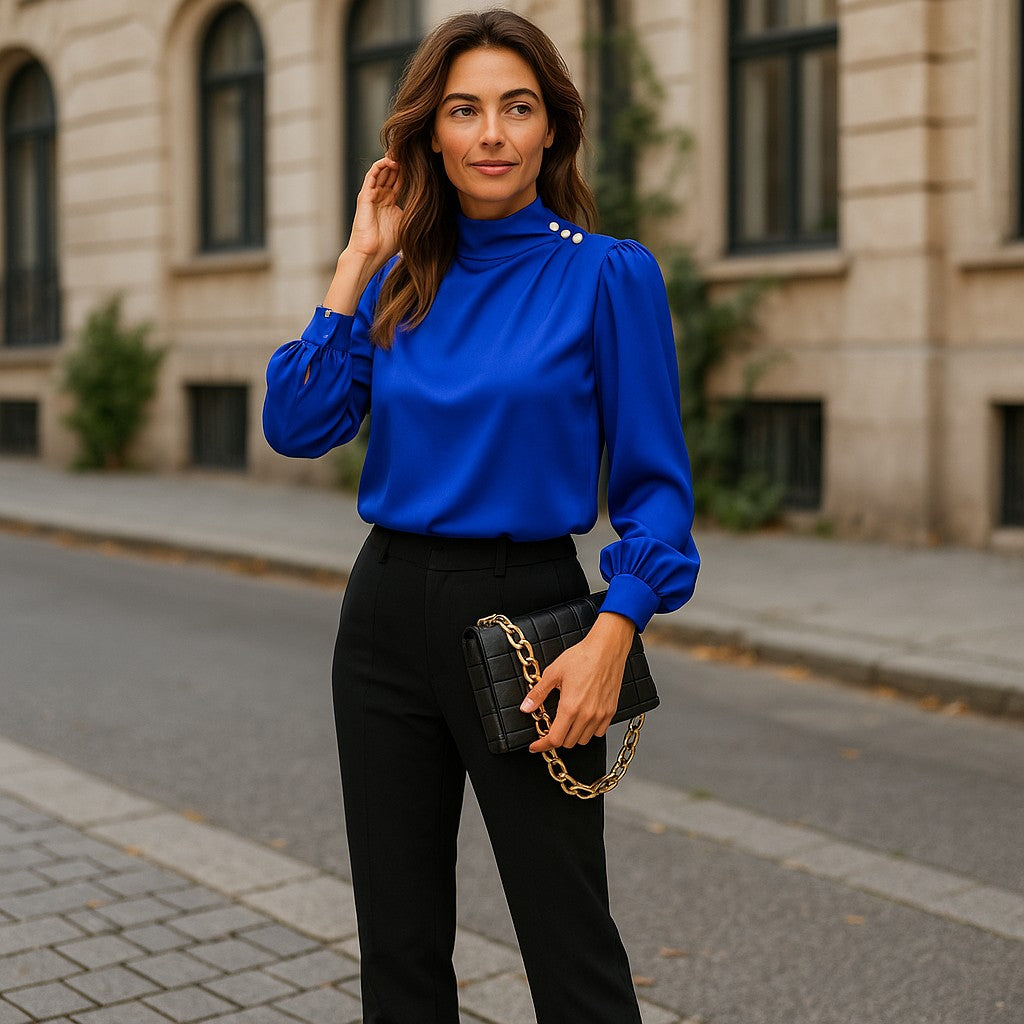 Elegante Bluse in Königsblau für verschiedene Anlässe - Elissima 
