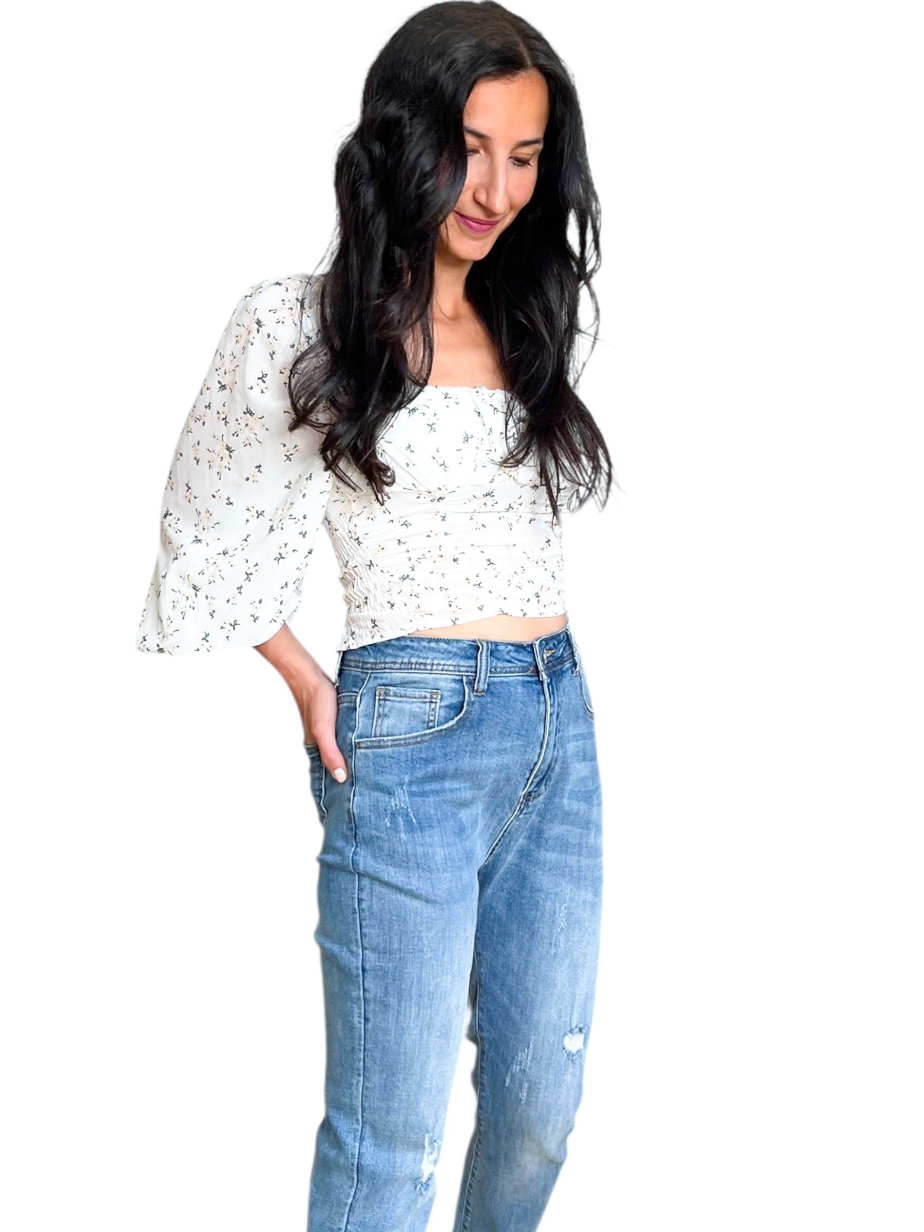 Top mit Blumenmuster