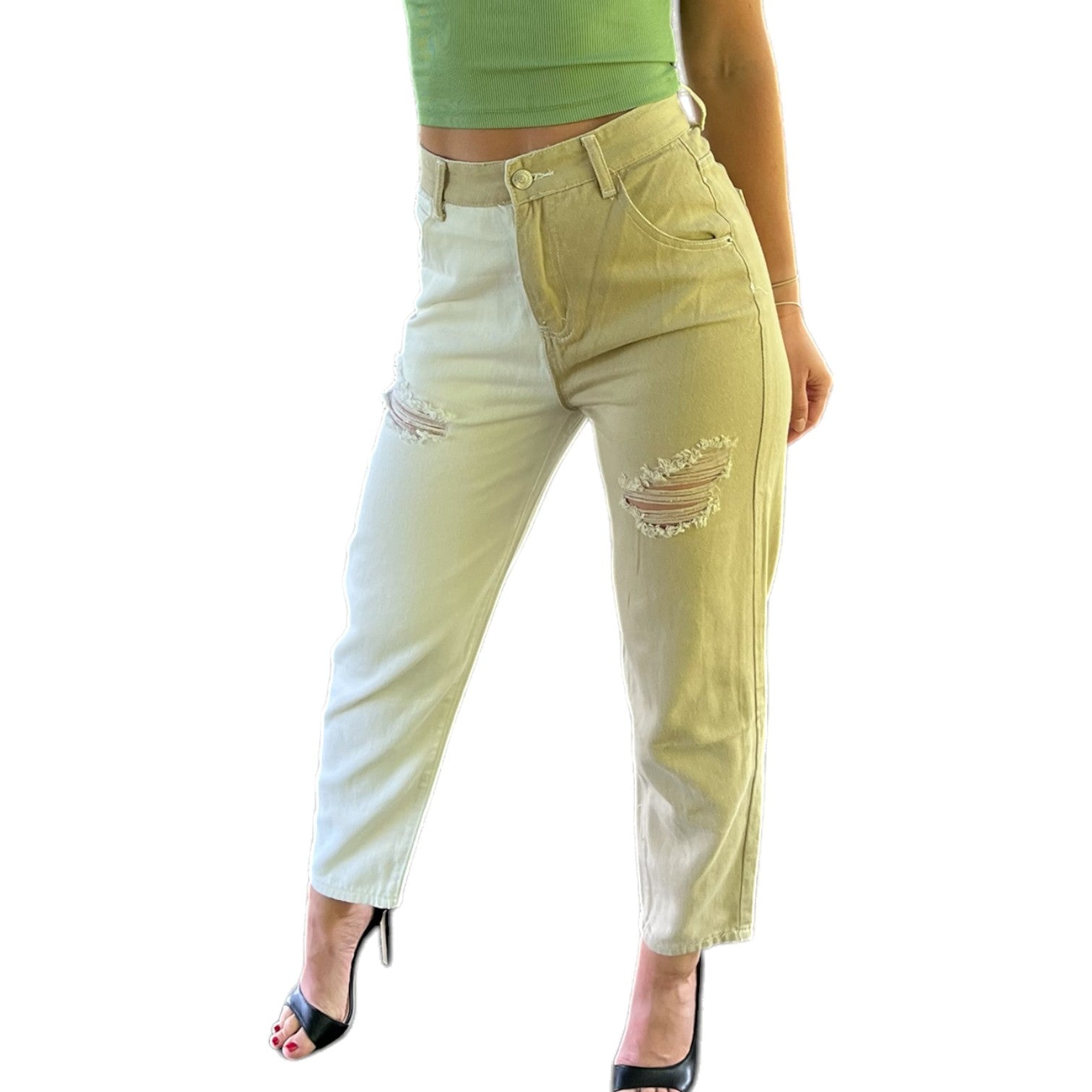 Jeans Weiß-Beige - Elissima 
