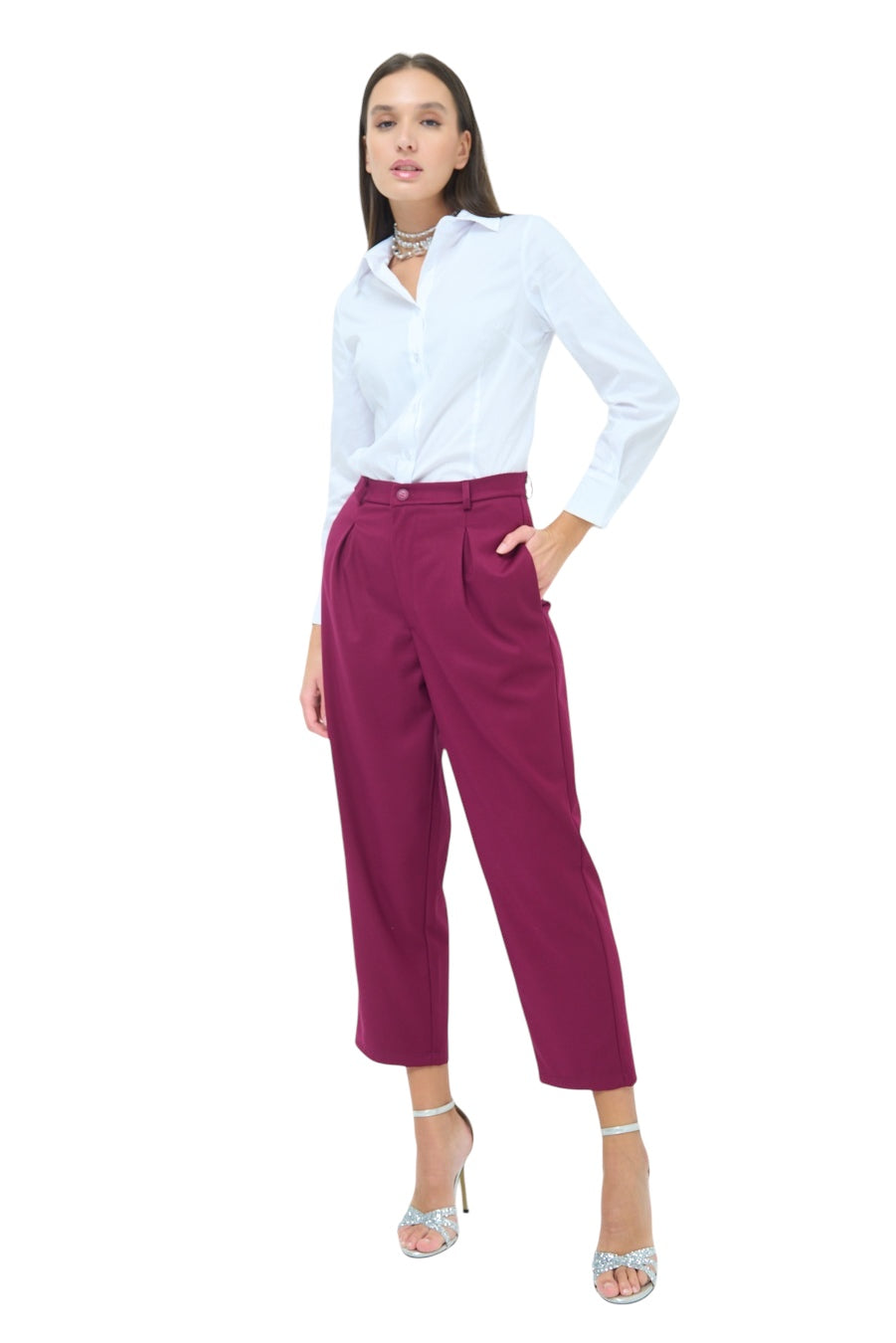 Hochtaillierte Stoffhose - elegant im Büro oder auf Events - Elissima 