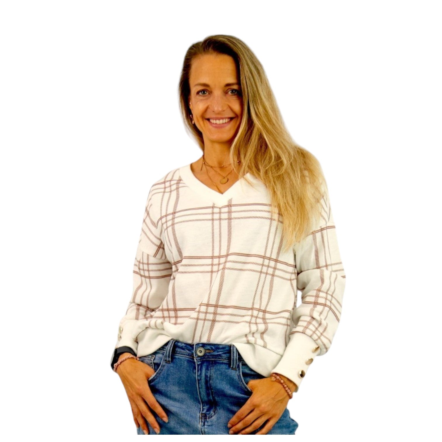 Pullover in weiß, trendy und sportlich