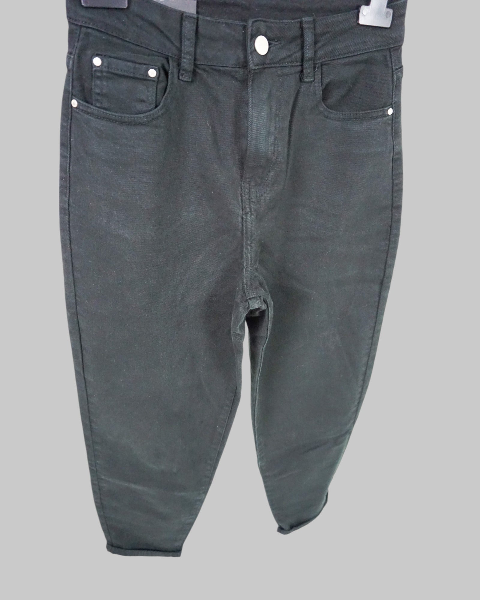 Schwarze Jeans aus Baumwolle mit hoher Taille