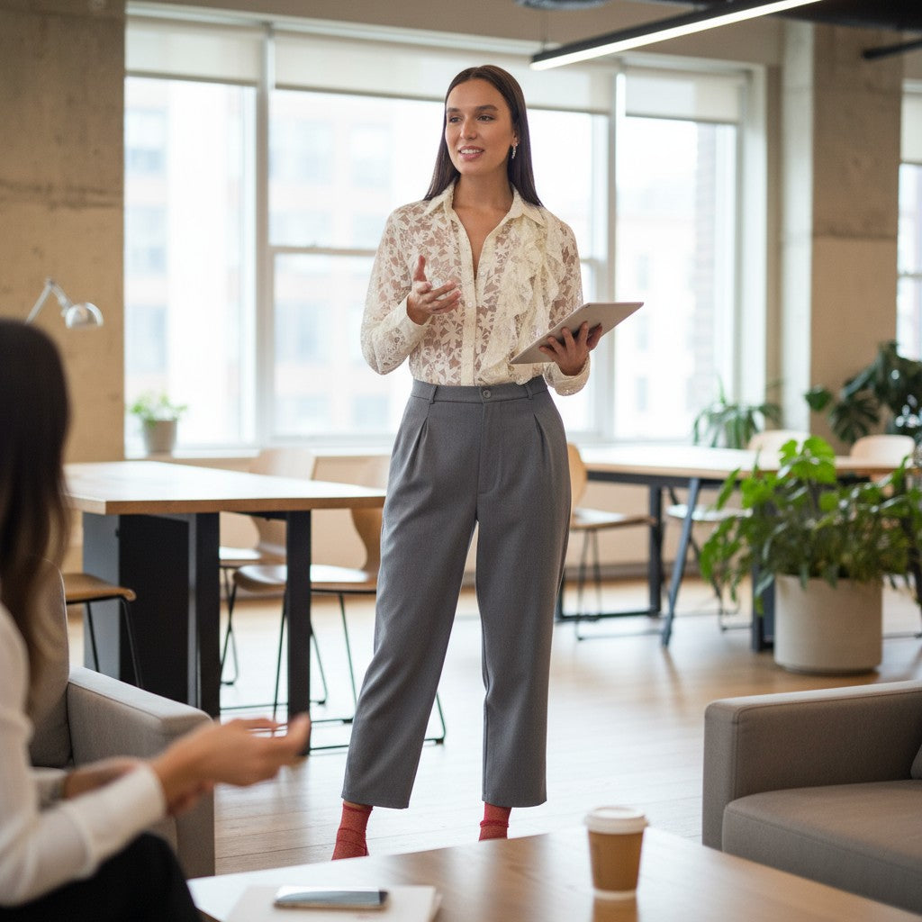 Hochtaillierte Stoffhose - elegant im Büro oder auf Events - Elissima 