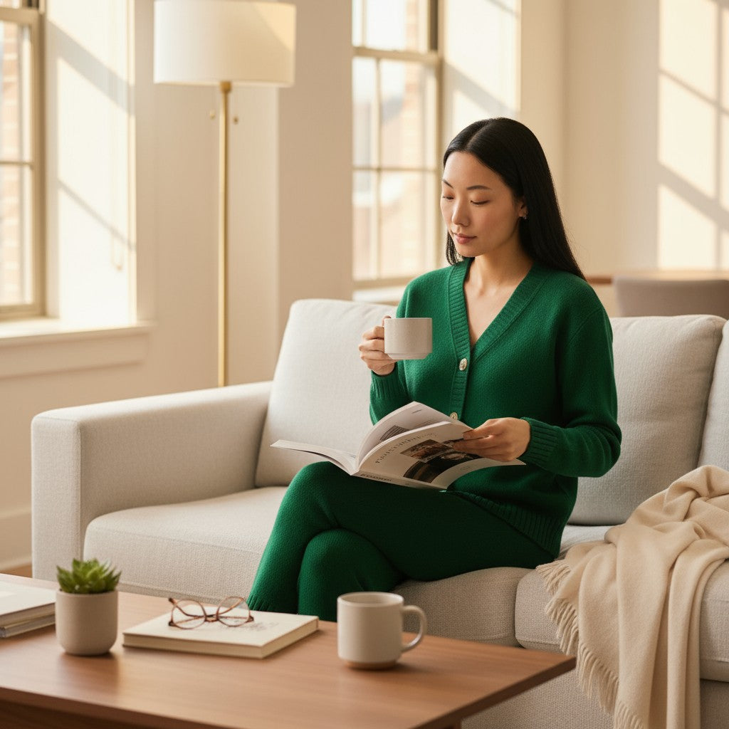 Grüne Jacke mit Knöpfen und Kapuze - Elissima 